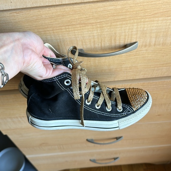 Gold Rhinestone Converse High Tops ⭐️⭐️ - Picture 3 of 8